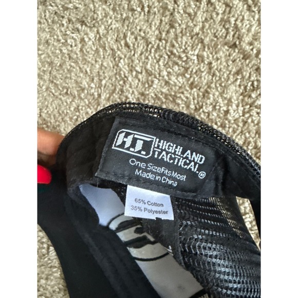 Highland Tactical Cap One Size Mens Black Trucker Hat Spartan Logo - Picture 3 of 4